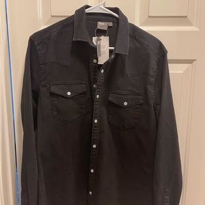 Black denim ASOS button down shirt - Large